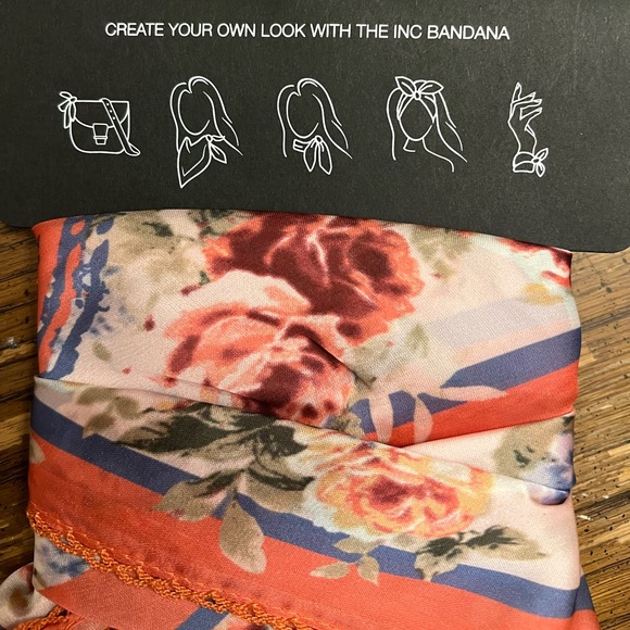 INC International Concept Floral Bandana Scarf - Picture 3 of 4